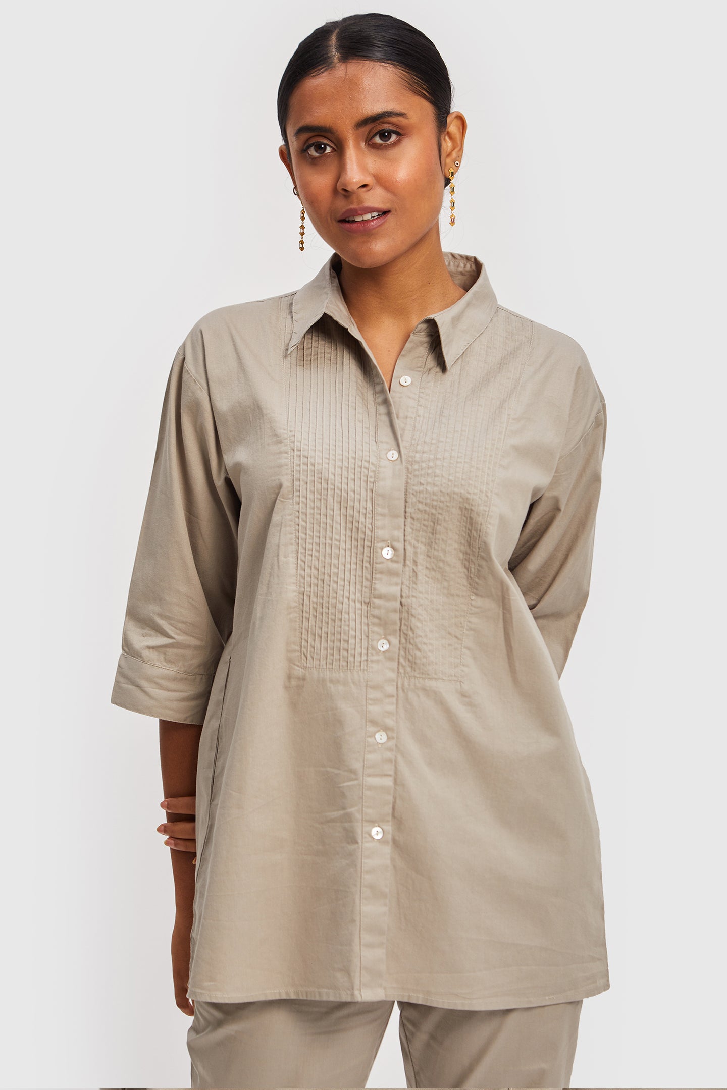 All in One Poplin Ecru Shirt 03