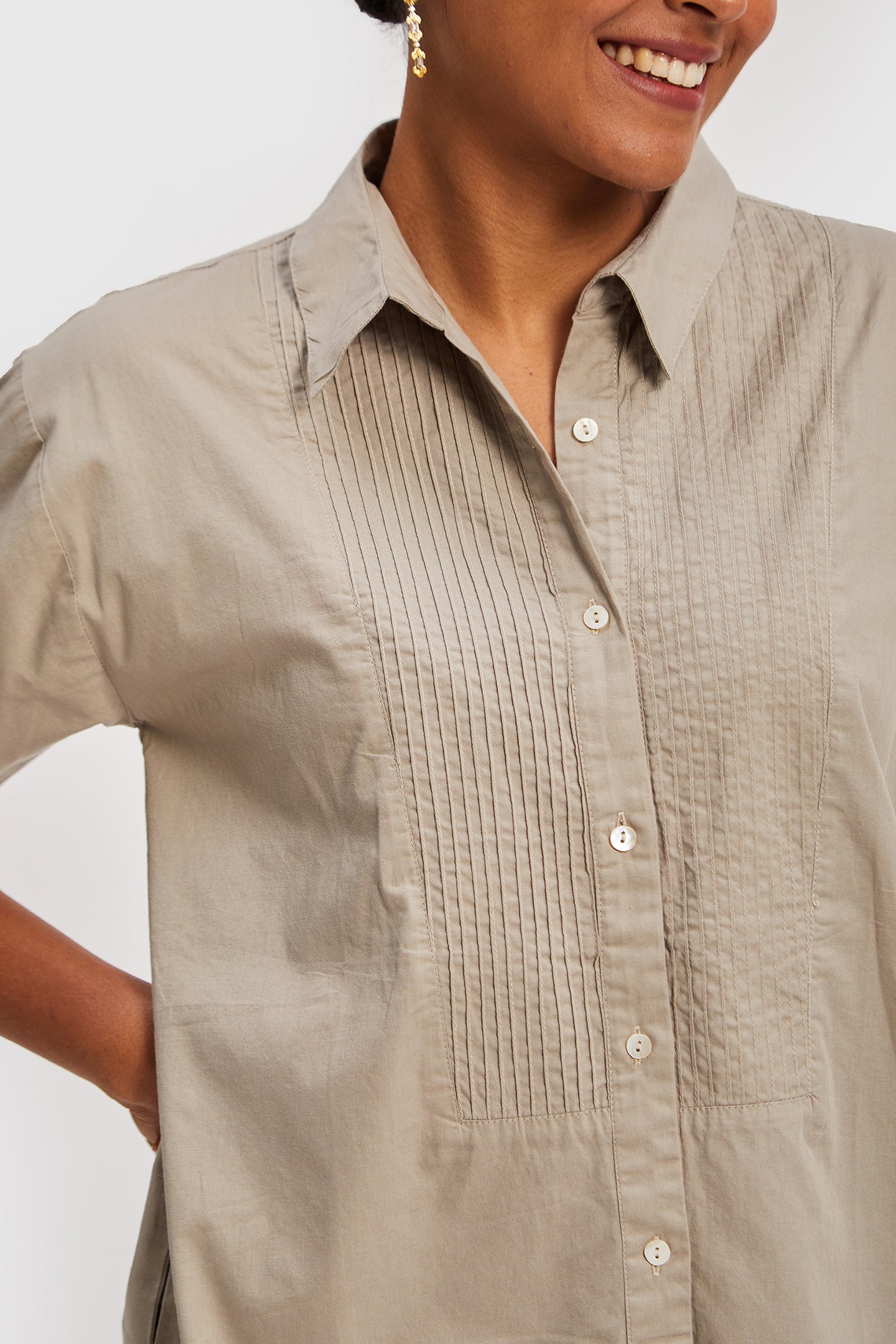 All in One Poplin Ecru Shirt 04