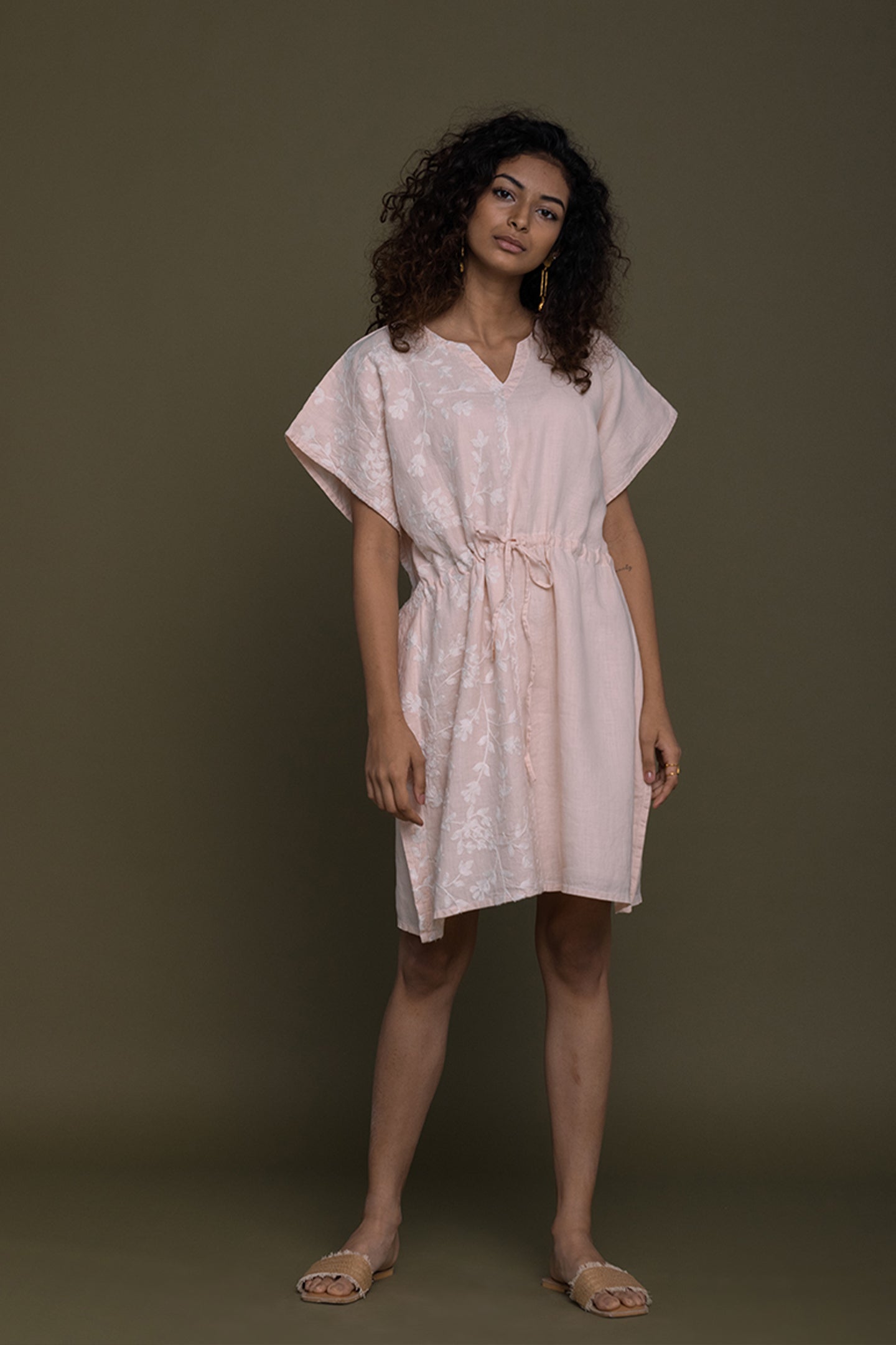 August Breeze Kaftan Pink Dress 01