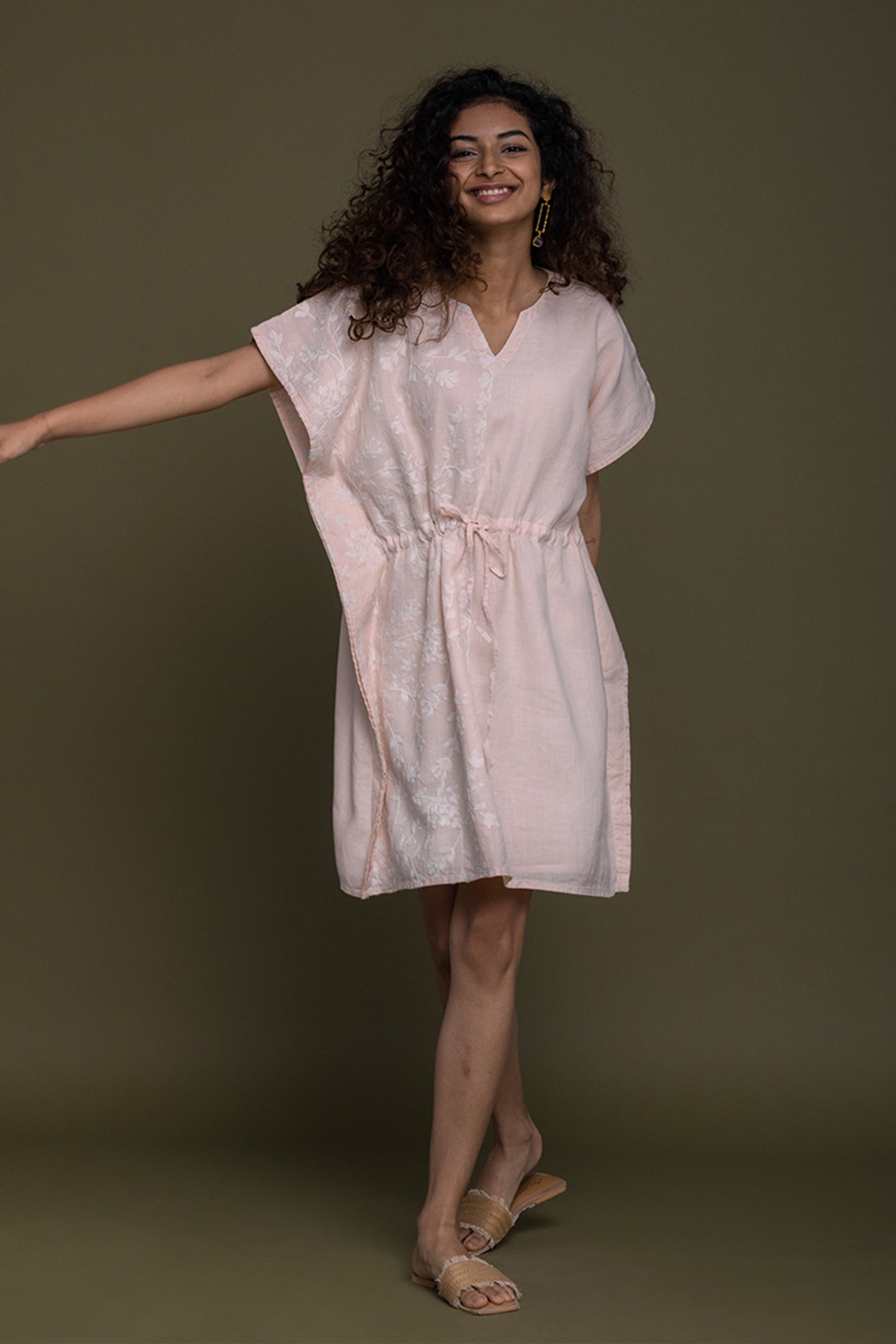 August Breeze Kaftan Pink Dress 04