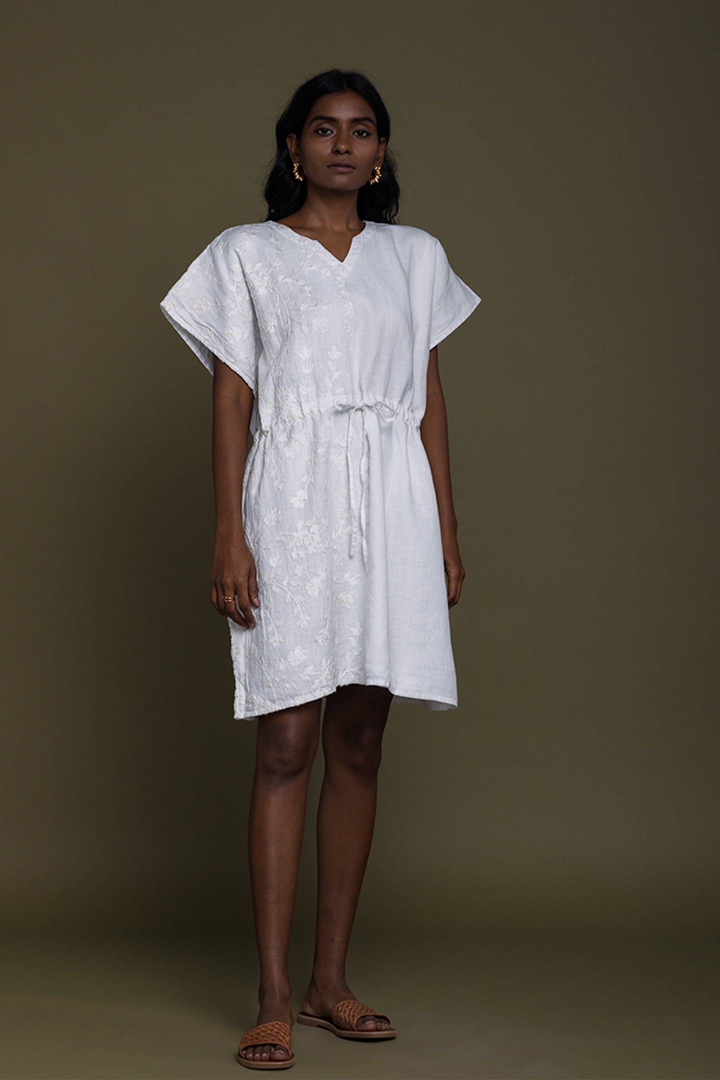 August Breeze Kaftan White Dress 01