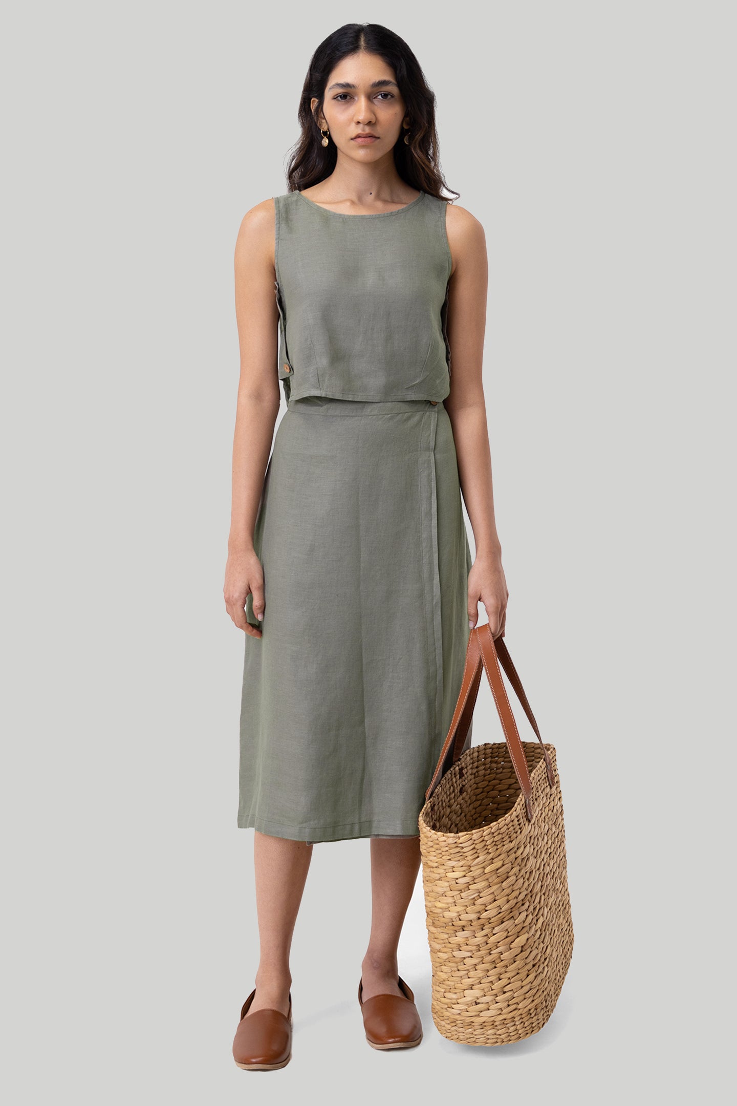 Dark Green Boxy Crop Top 03