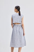 Back Cut Out Linen Dress Back