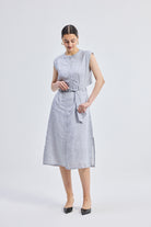 Back Cut Out Linen Dress Front
