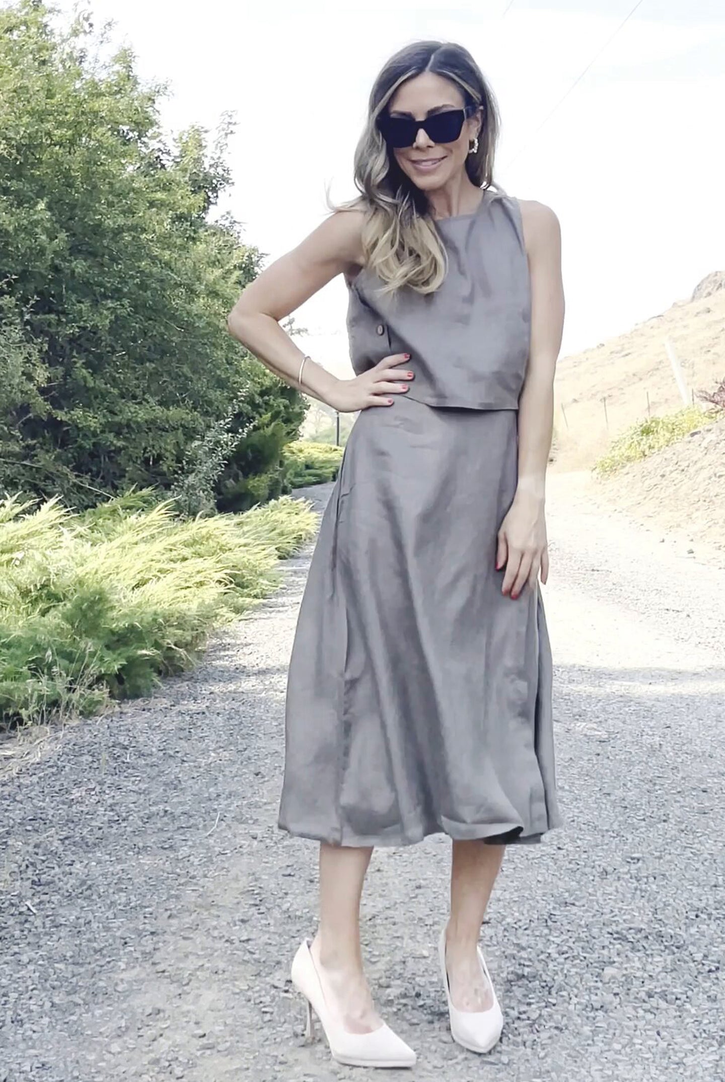 Breezy Hemp Summer Set in Dark Green