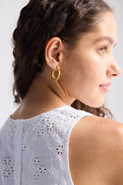 Button Back Embroidered Crop Top Closeup