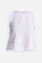 Button Back Embroidered Crop Top Flat Lay