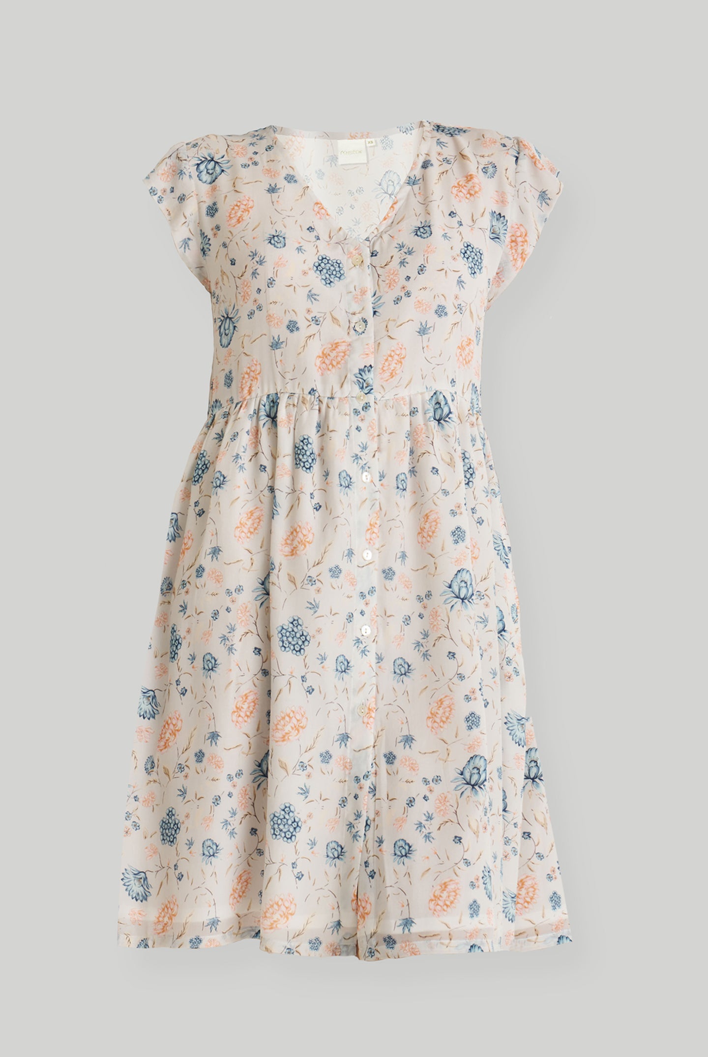 Cap Sleeved Short Dress in Florals