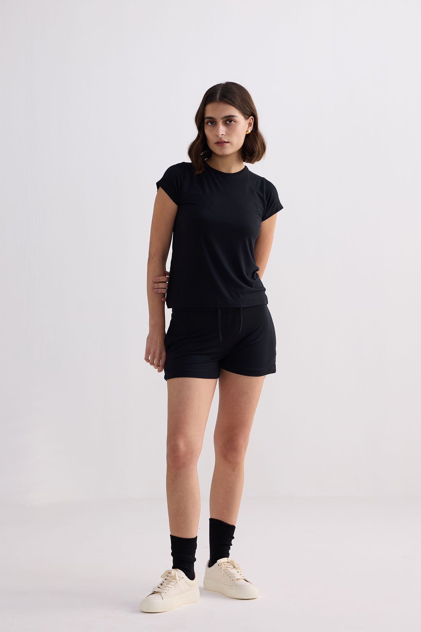Essential Short Sleeve Tee in Black Side