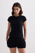 Essential Short Sleeve Tee in Black Front