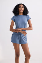 Essential Short Sleeve Tee Set in Blue Moodshot
