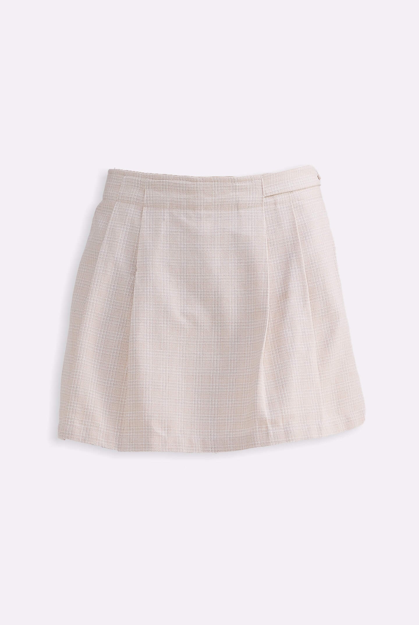 Cotton Tweed Skort in Cream Flat Lay