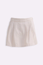 Cotton Tweed Skort in Cream Flat Lay