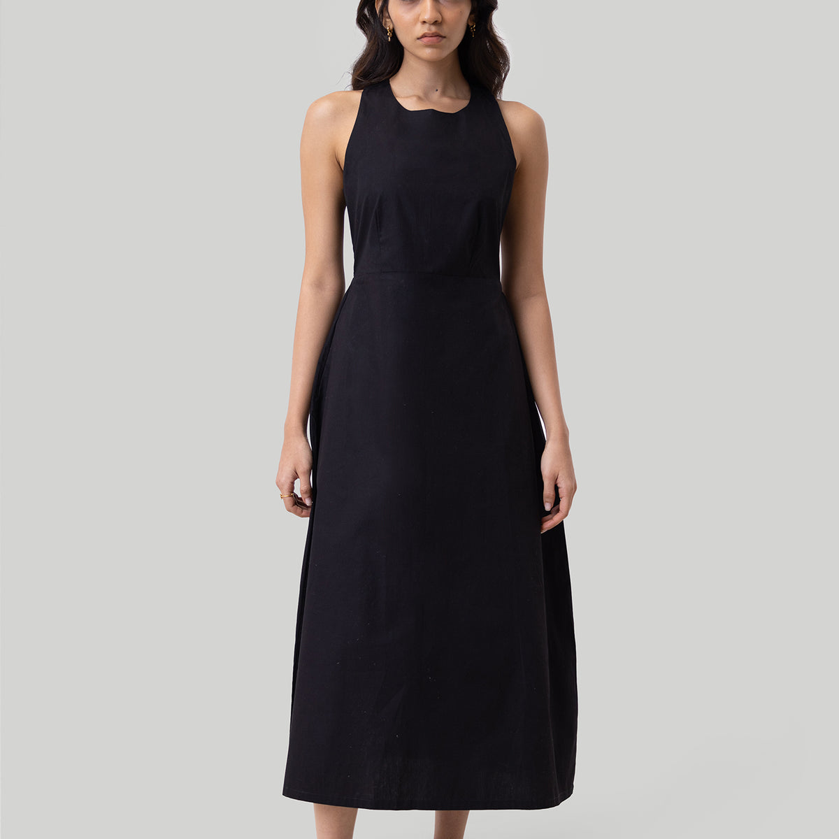 Stylish Cross Back Midi Dress Reistor Stylish Cross Back Midi Dress Reistor