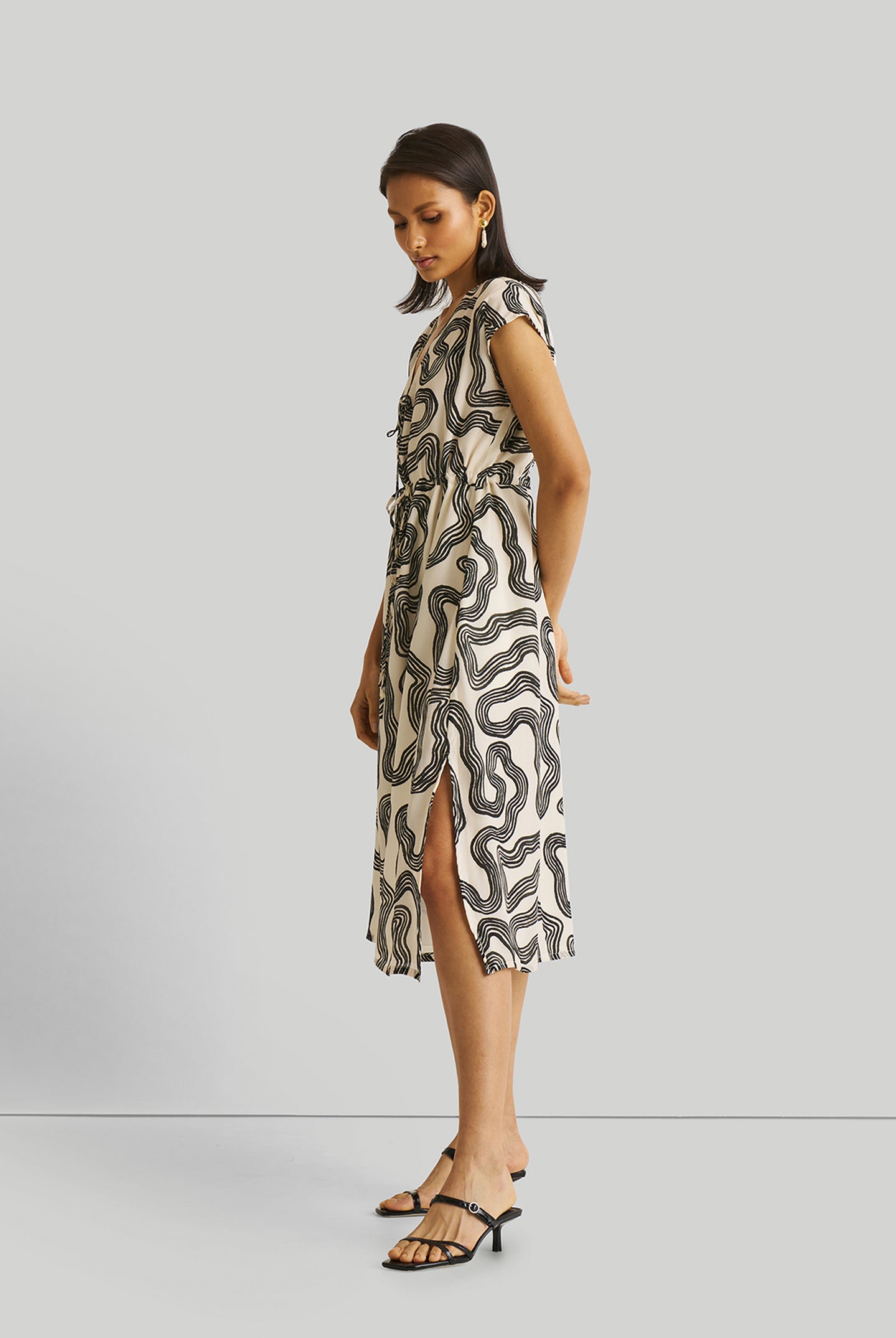 DeepV-neckGatheredDress