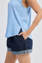 Endless Sunday Top in Denim Closeup