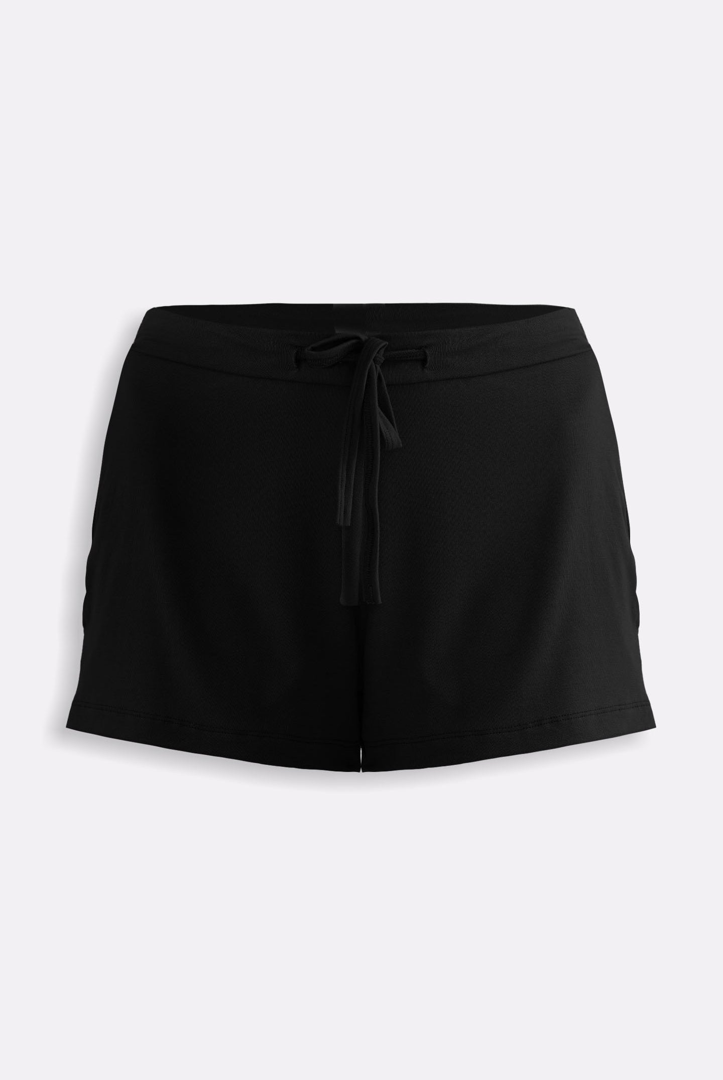 Essential Knit Shorts in Black Flat Lay