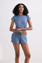 Essential Knit Shorts in Blue Moodshot