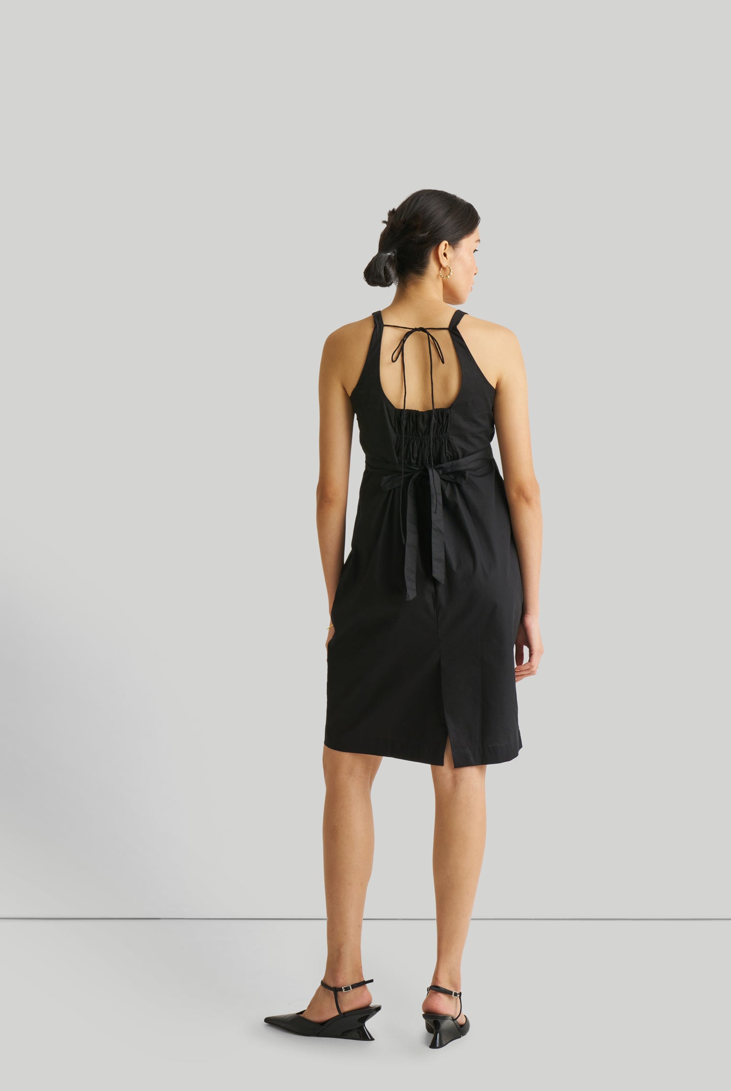 Fitted Knee Length Dress in Black