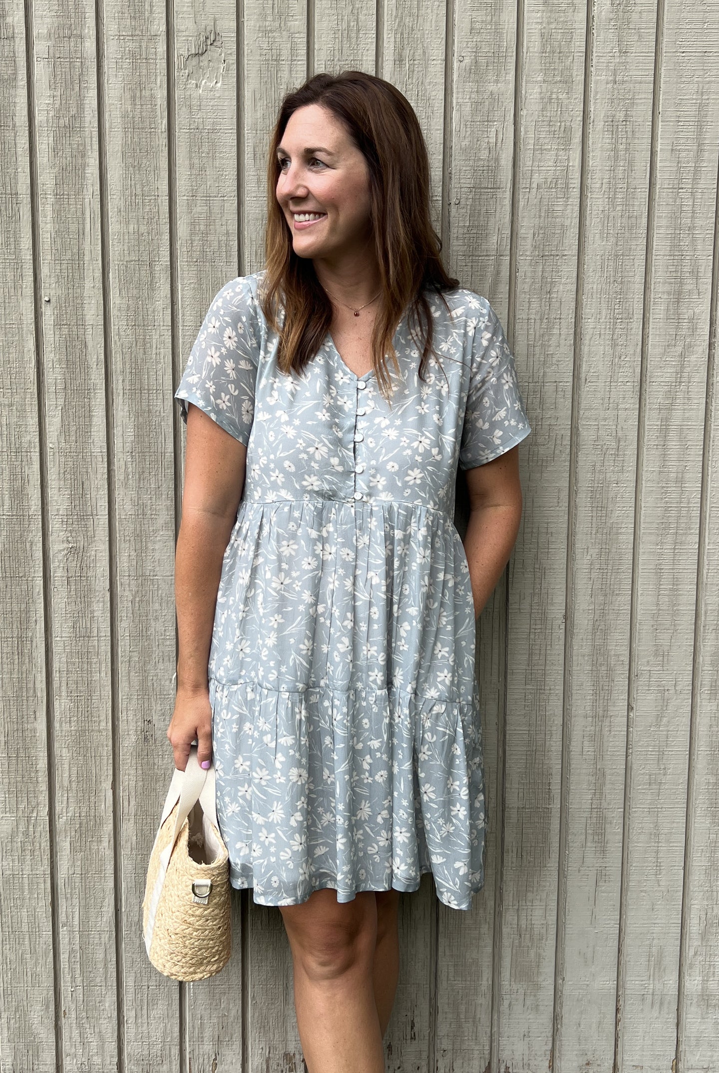 Floral Short Tiered dress in Light Blue Moodshot Video