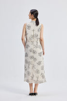 Front Twist Maxi dress in Black Florals Back