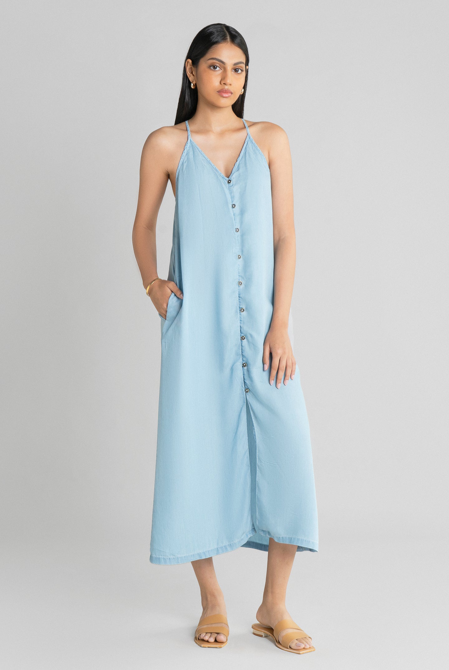 V neck Drawstring Romper in Dark Green