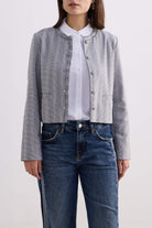 Lady Jacket in Grey Cotton Tweed Closeup