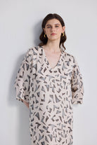 Maxi Dress with Side Slits in Mosaic Closeup