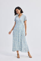 Maxi Wrap Dress in Florals Moodshot