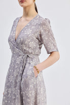 Maxi Wrap Floral dress in Vintage Vines Closeup