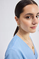 Maxi Wrap Dress in Light Blue Closeup
