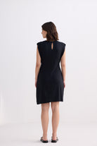 Muscle Tee Short Dress in Black Back