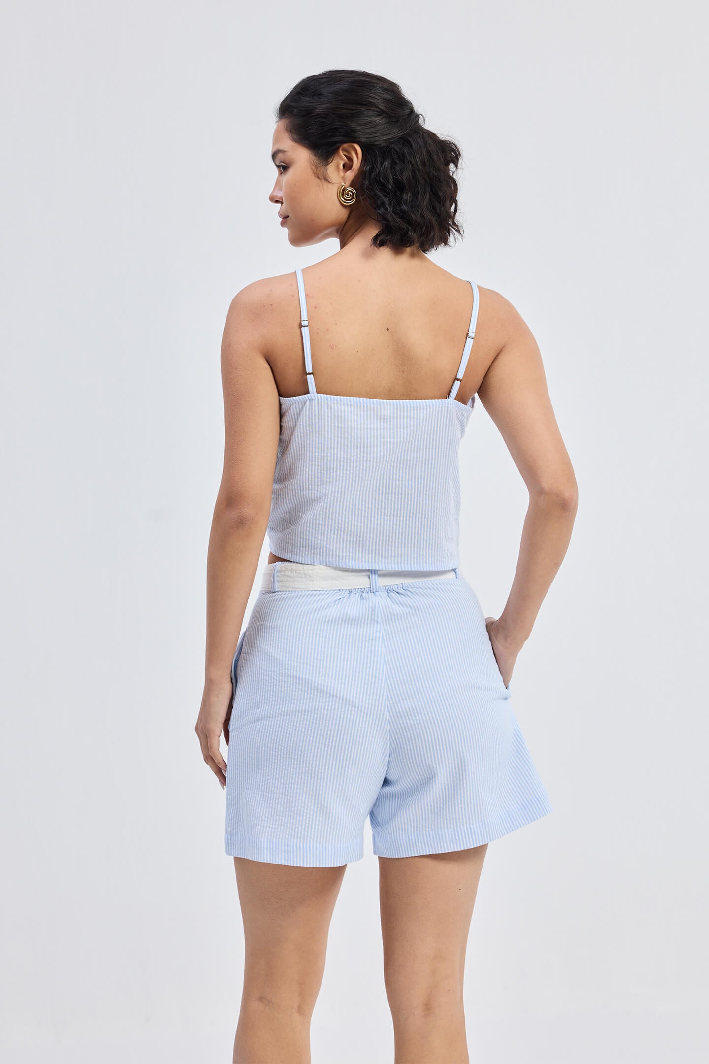 Regular Fit Shorts in Stripes Back