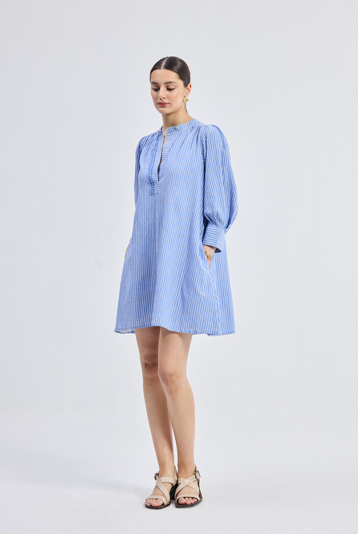 Oversized Tunic Dress with Optional Belt Side