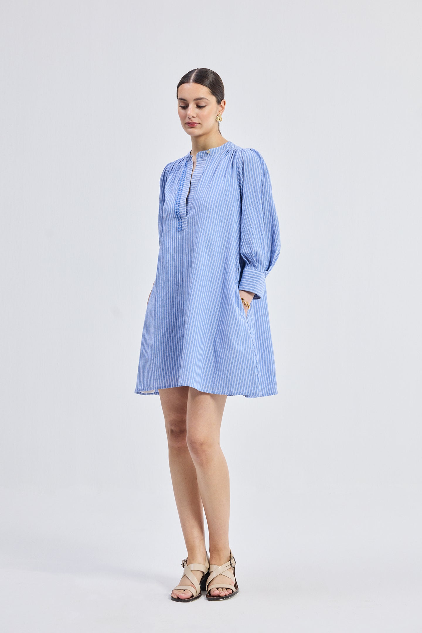 Oversized Tunic Dress with Optional Belt Side