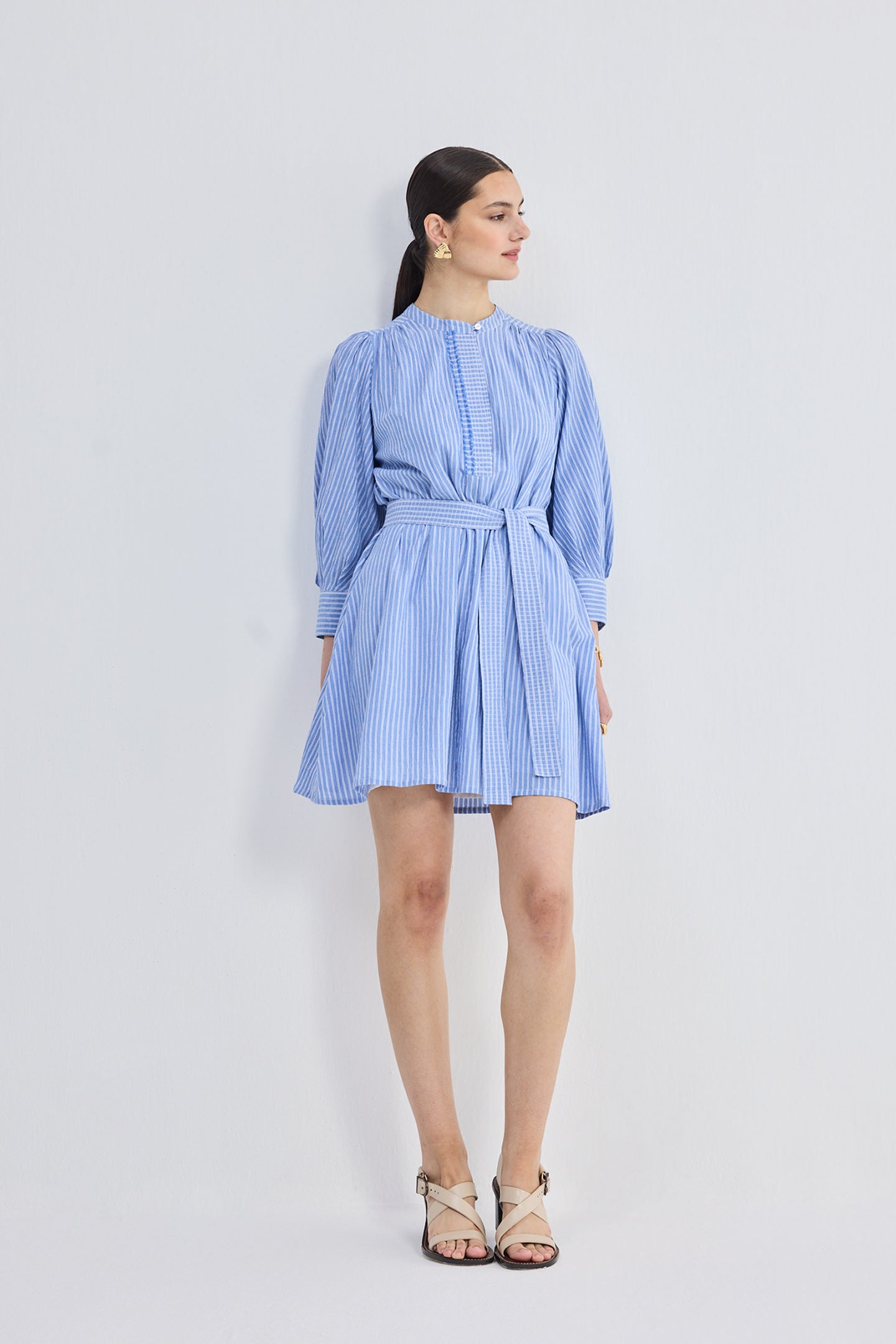 Oversized Tunic Dress with Optional Belt Front