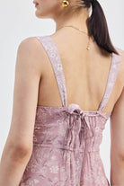 Perfect Floral Maxi with Tapered Straps in Pink Closeup