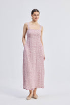 Perfect Floral Maxi with Tapered Straps in Pink Front