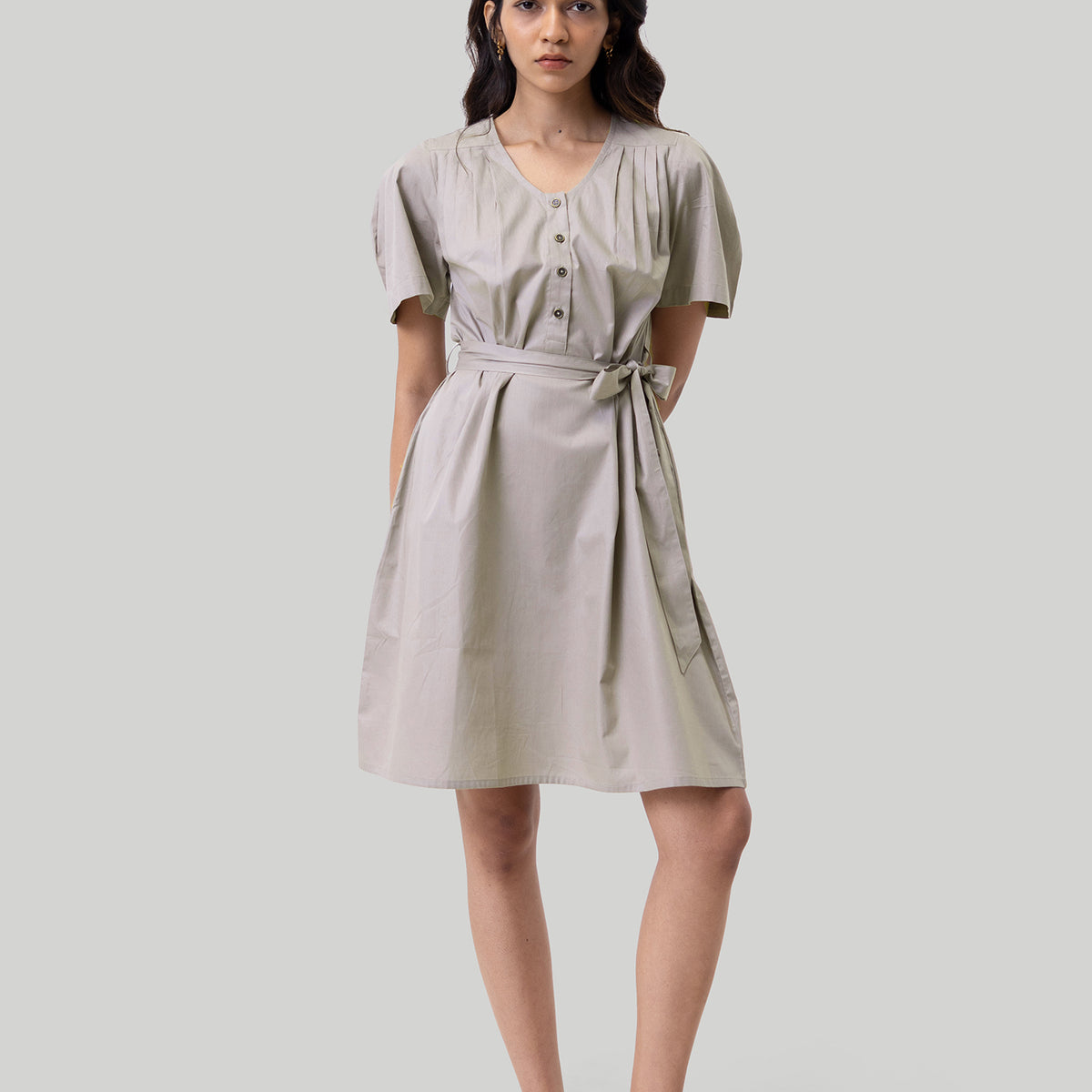 pleated tent dress KAAREM - Absorb Pleated Six Panel Tent Dress