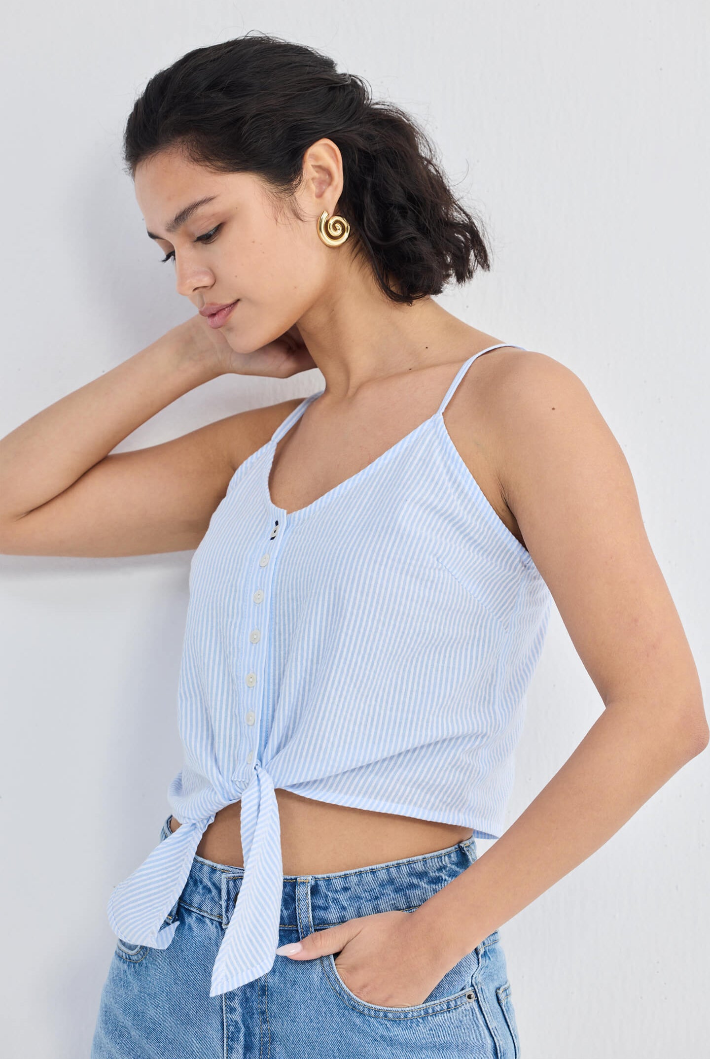 Pool Day Tan Lines in Classic Stripes Side
