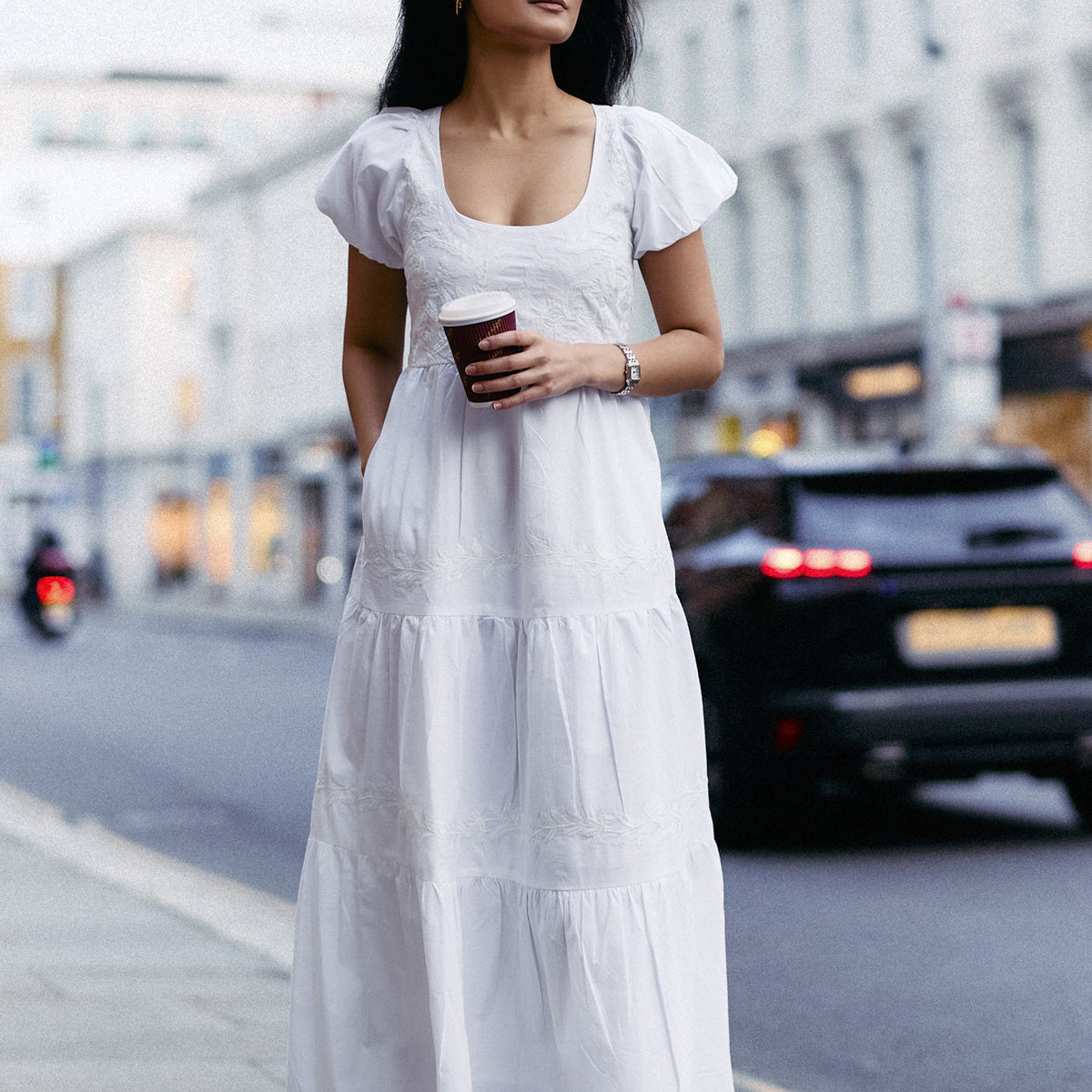 long sleeve puff sleeve dress Linen Maxi with Sleeves adding a regal and romantic flair High Necks And Puff Sleeves: