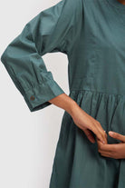 Ruched Green Midi Dress 3