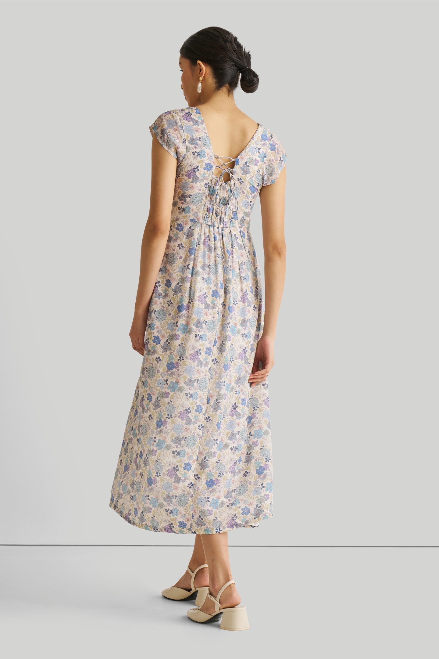 Ruched Blue Maxi Dress 02