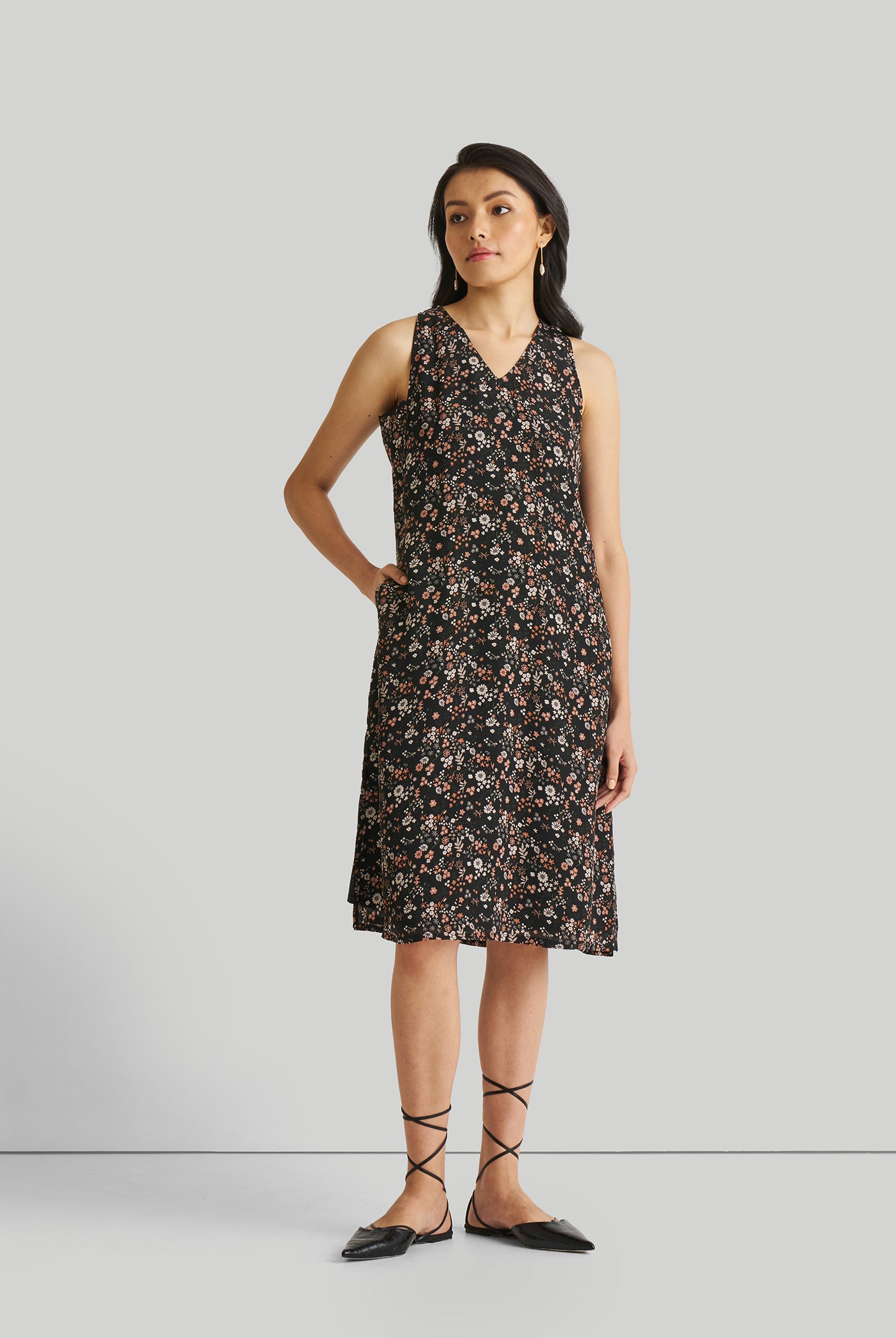 Reading Tea Leaves Dress in Black Florals