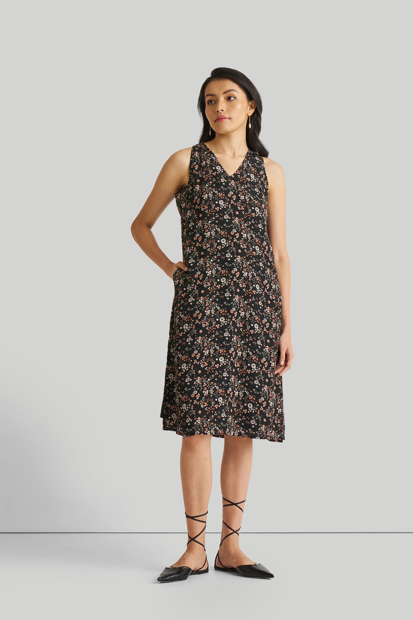 Reading Tea Leaves Dress in Black Florals