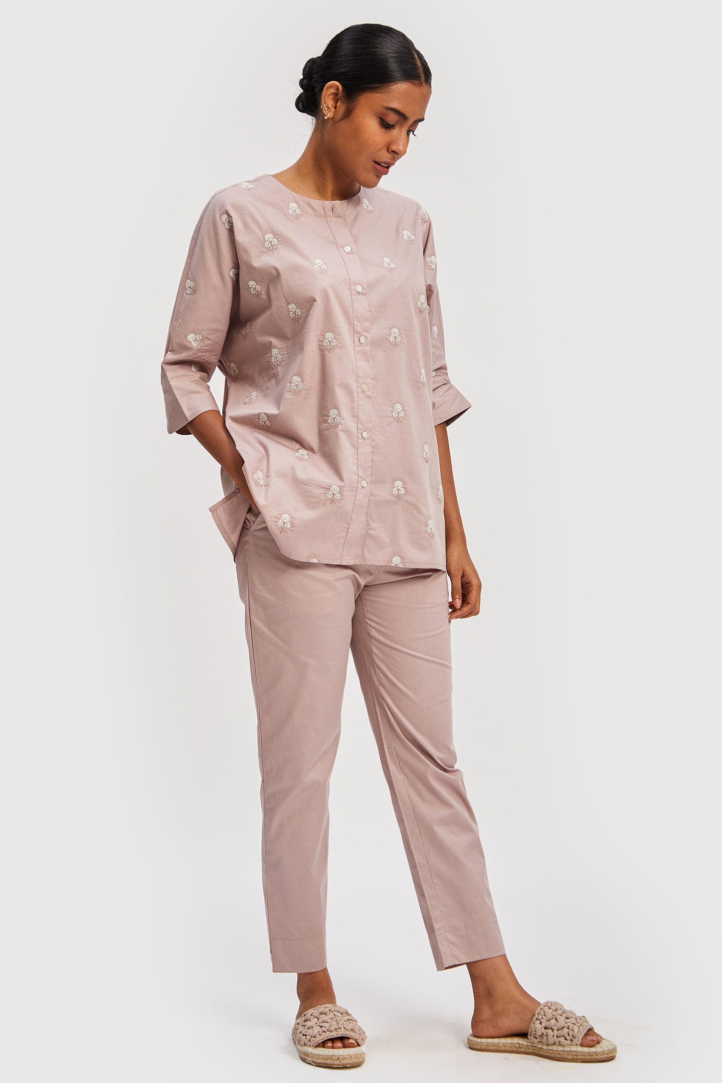 Dolman Sleeve Embroidered Shirt 01