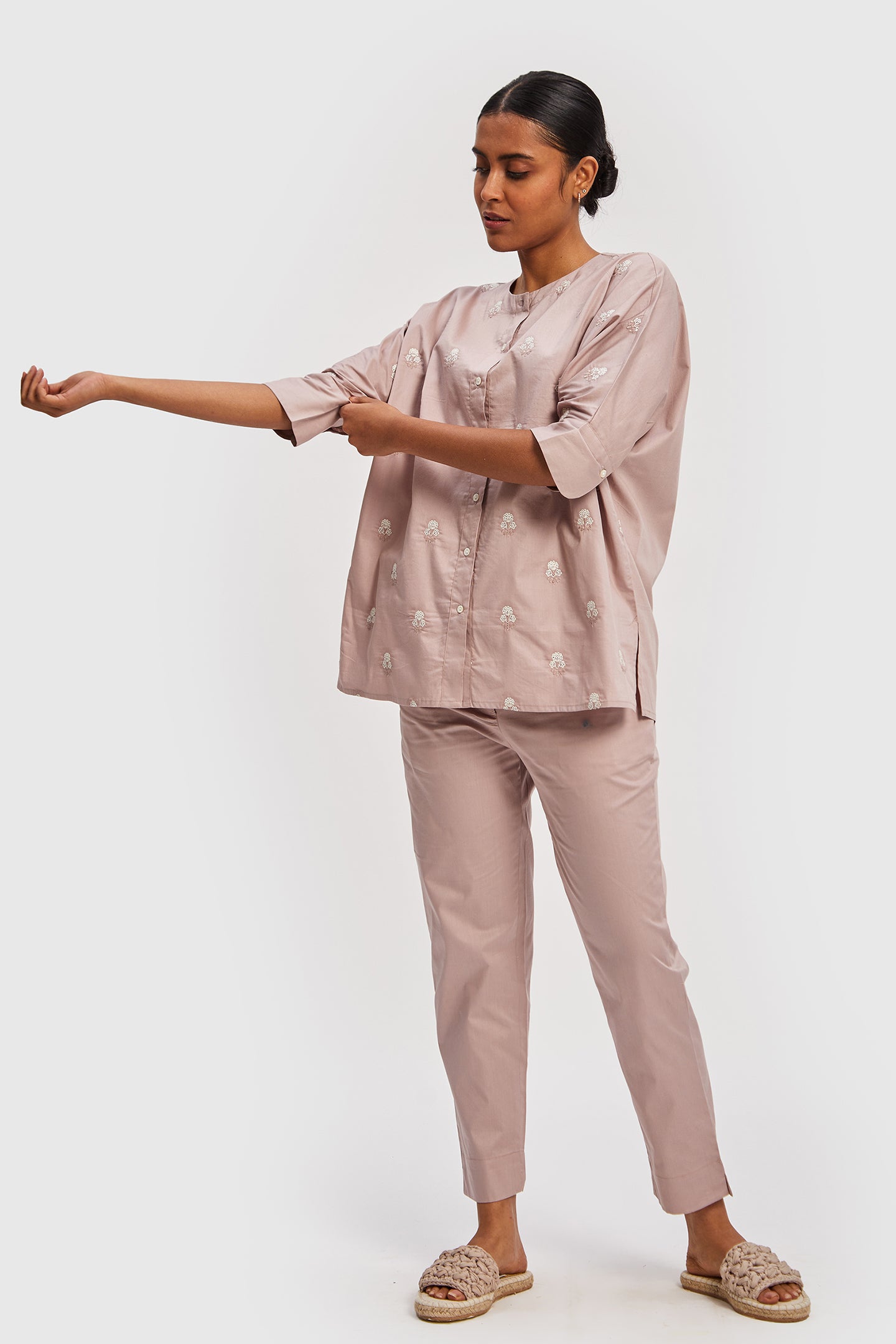 Dolman Sleeve Embroidered Shirt 02