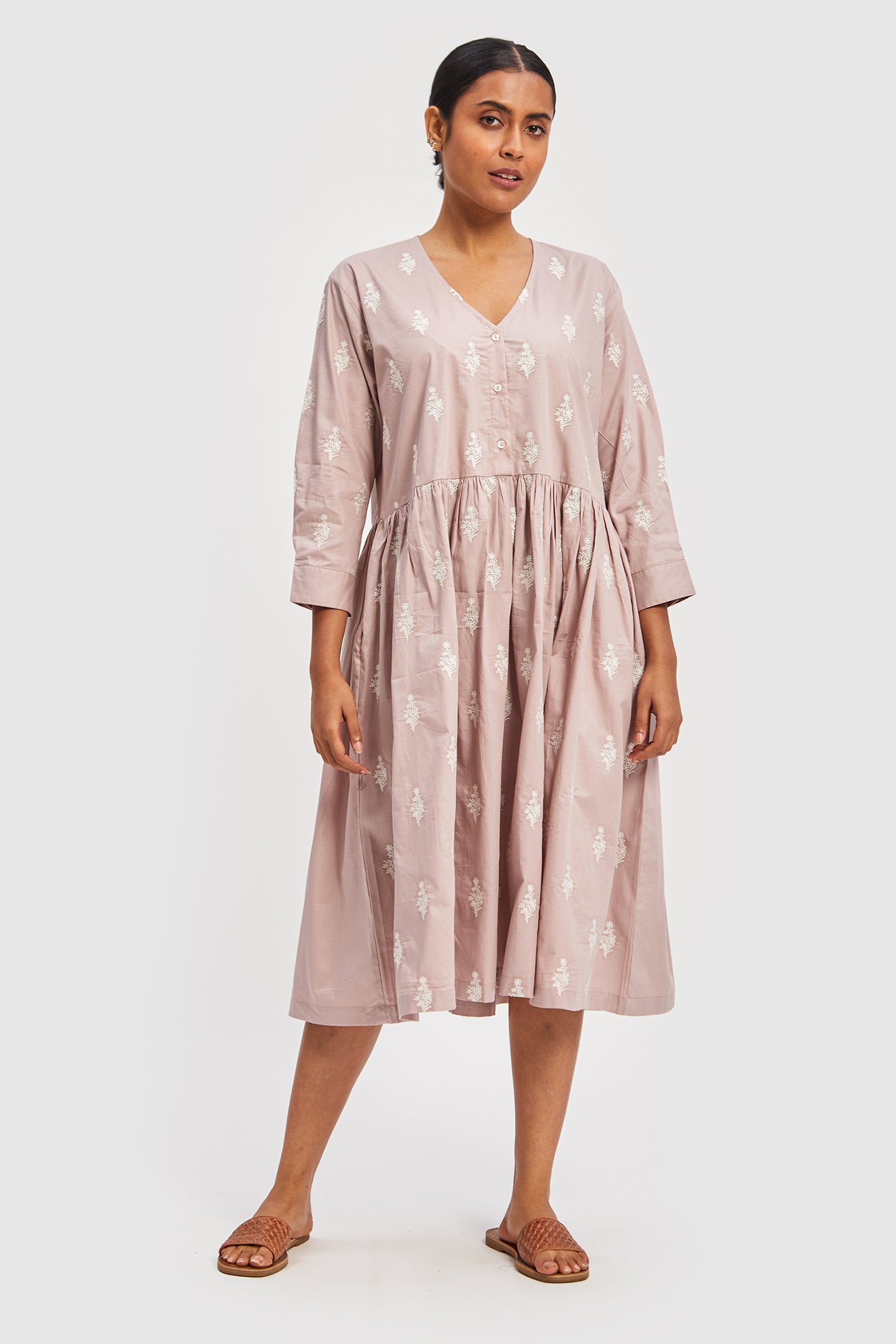 GATHERED EMBROIDERED DRESS 03