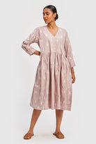 GATHERED EMBROIDERED DRESS 01