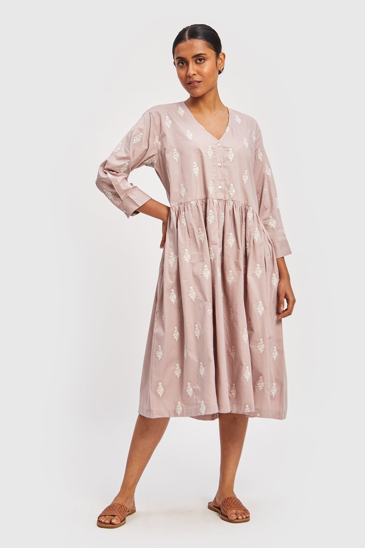 GATHERED EMBROIDERED DRESS 03